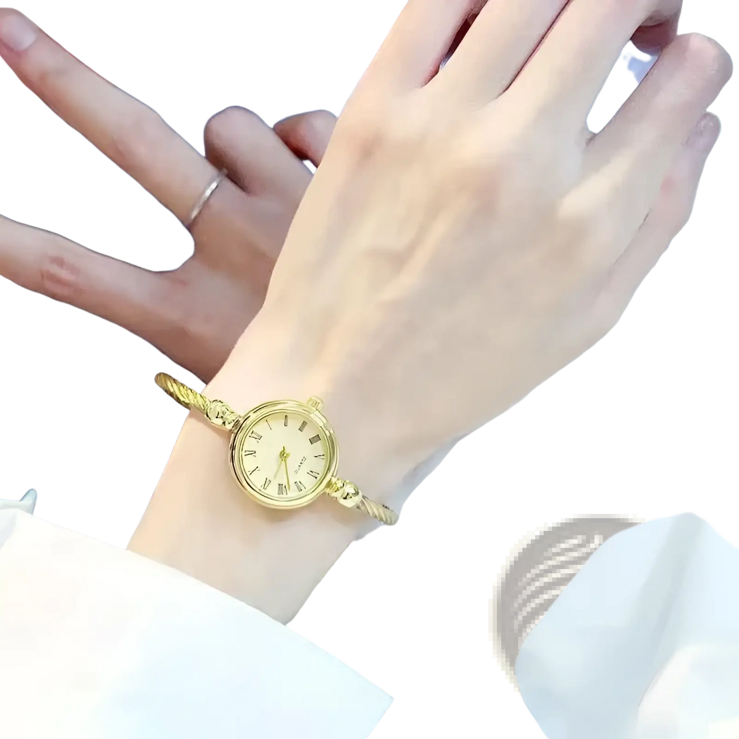 Women Stainless Steel Quartz Bangle Watch