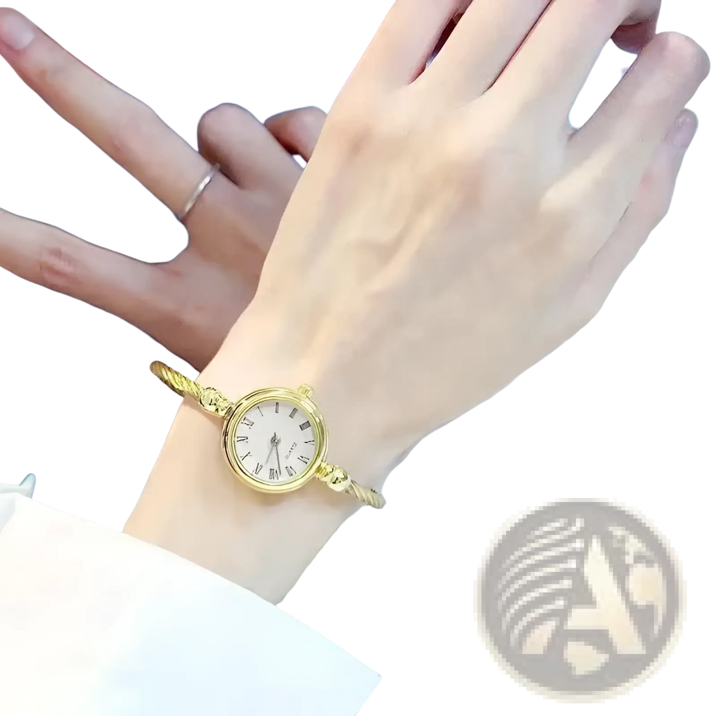 Women Stainless Steel Quartz Bangle Watch