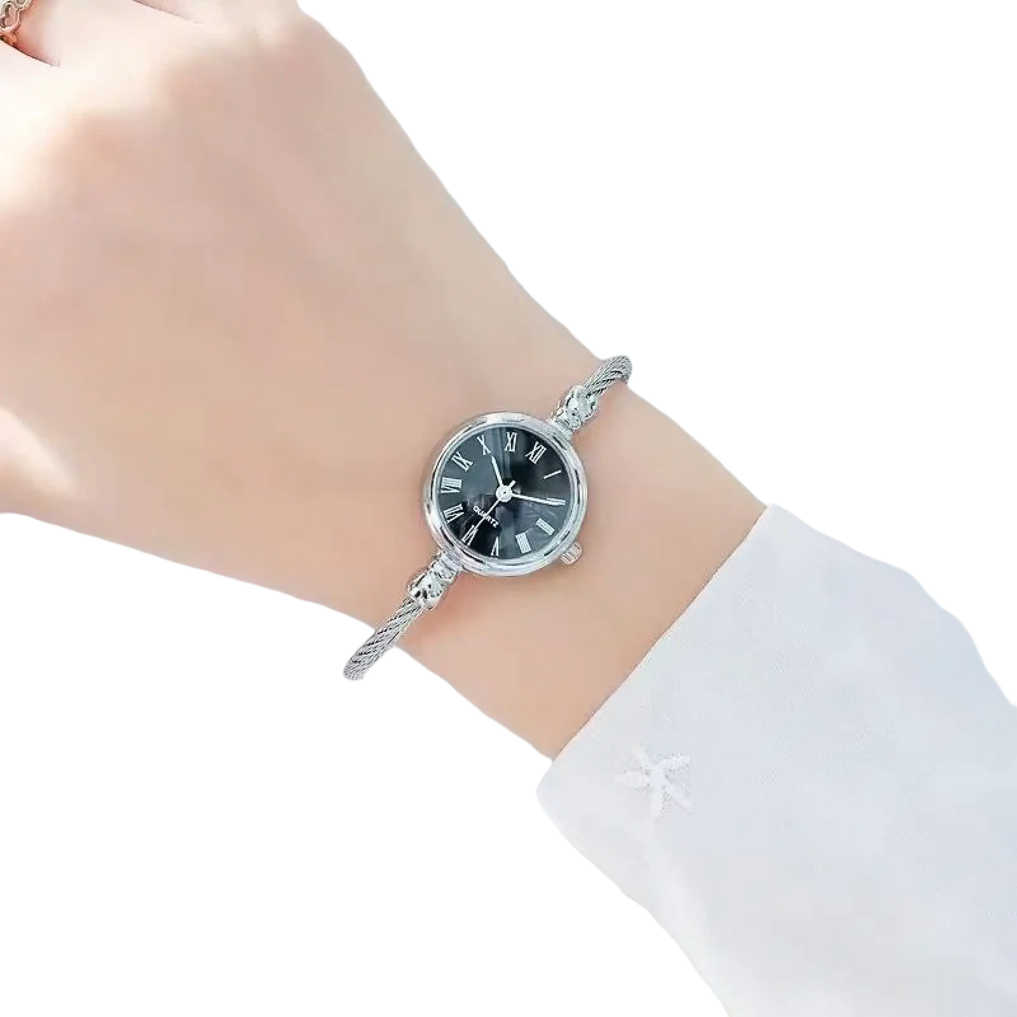 Women Stainless Steel Quartz Bangle Watch