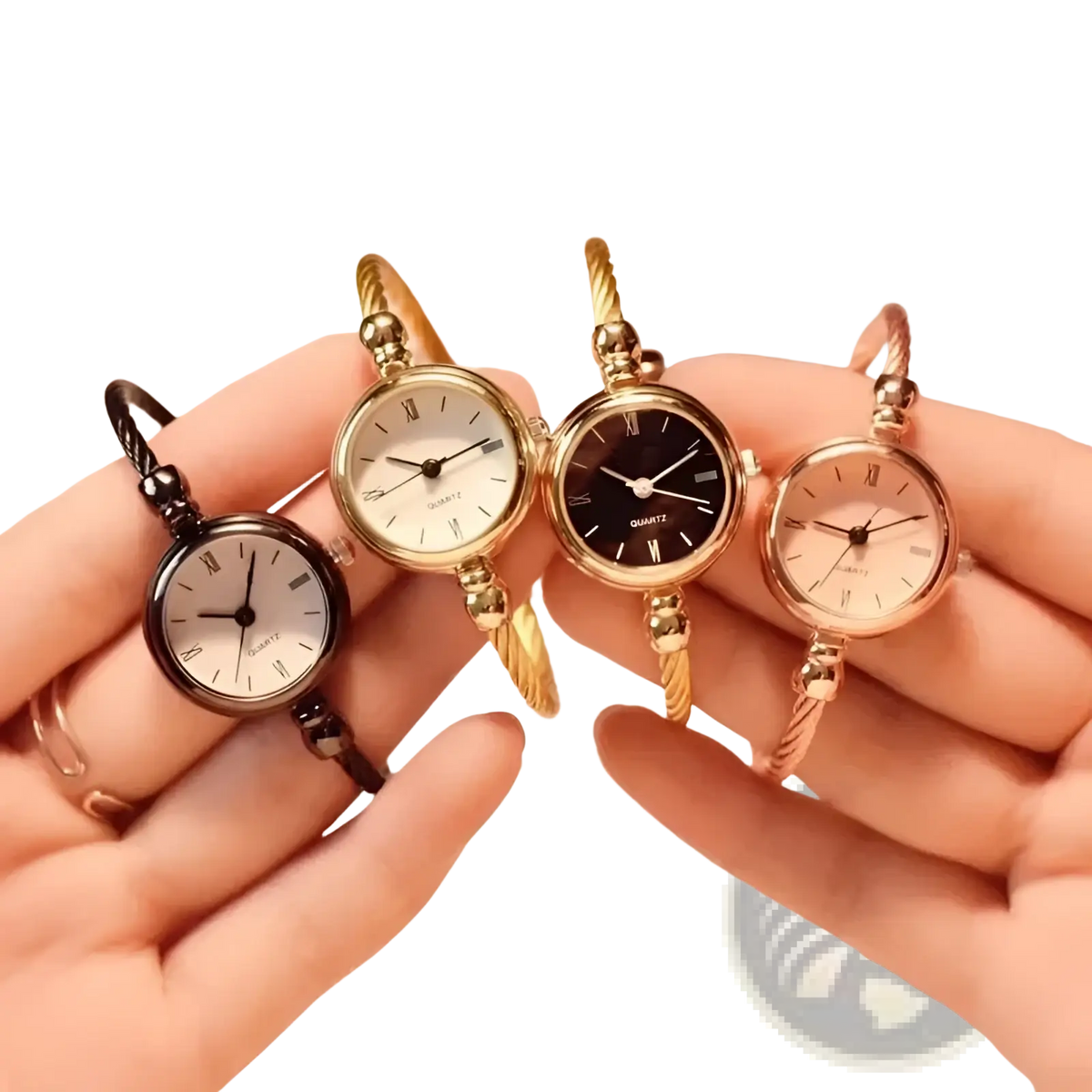 Women Stainless Steel Quartz Bangle Watch