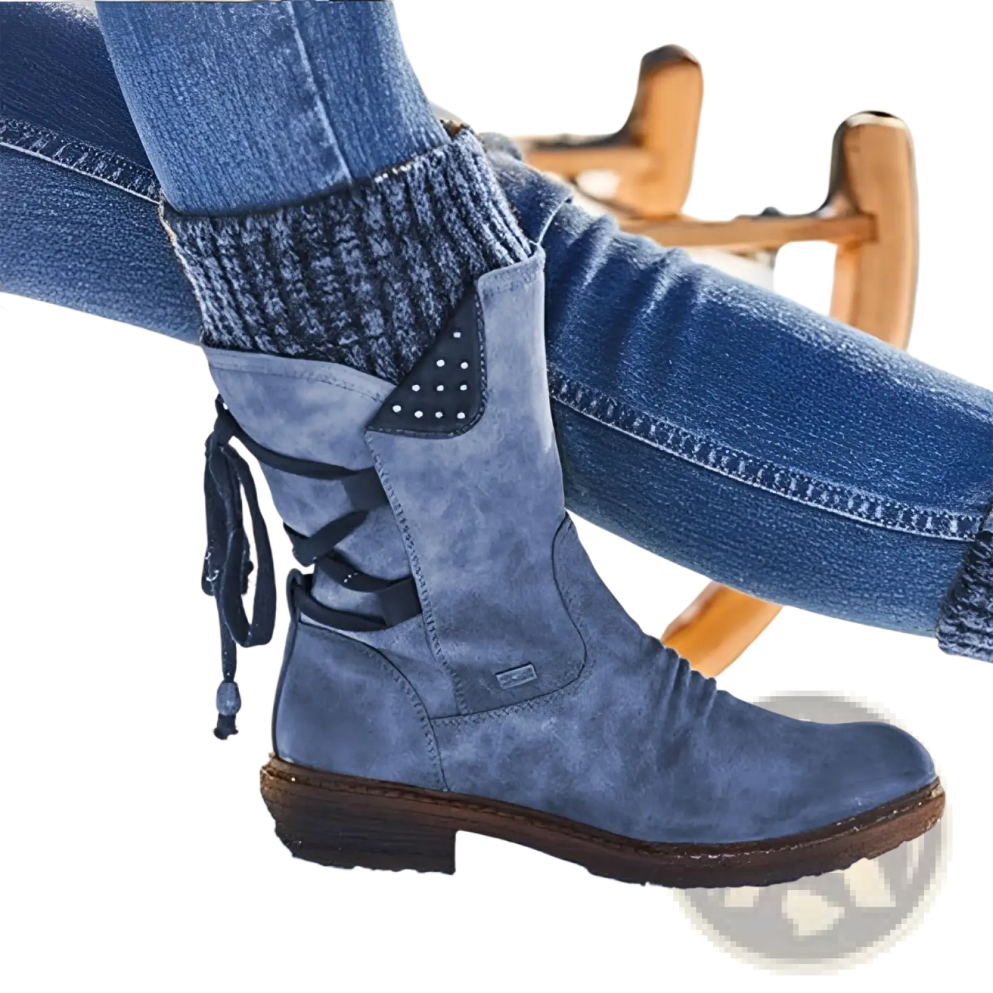 Women Winter Snow Boots Suede Mid Calf Martin Shoes