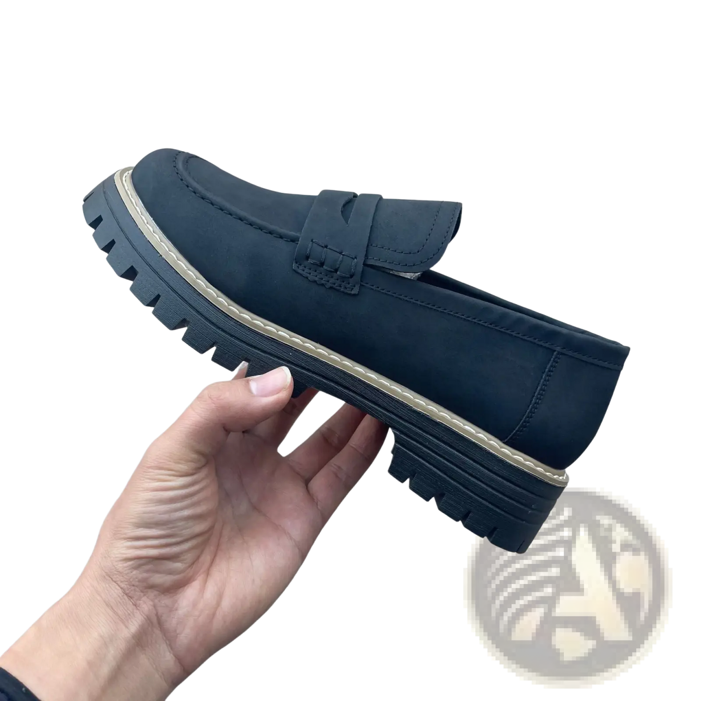 Women's Platform Suede Loafers Casual Leather Shoes