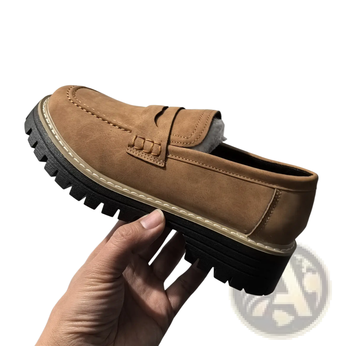 Women's Platform Suede Loafers Casual Leather Shoes