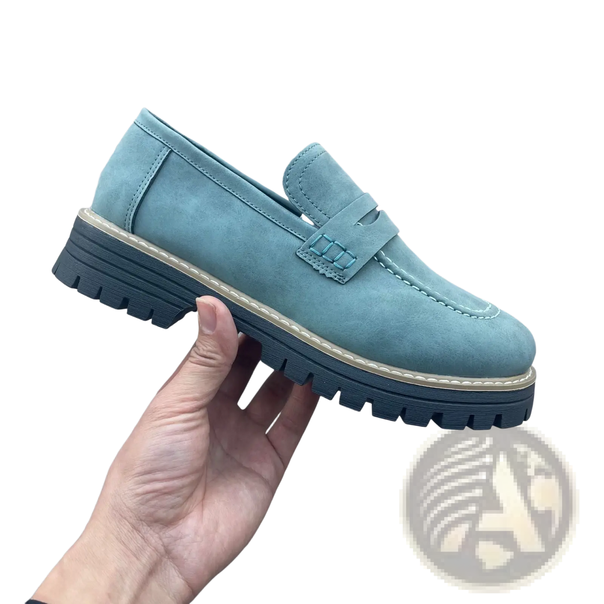Women's Platform Suede Loafers Casual Leather Shoes