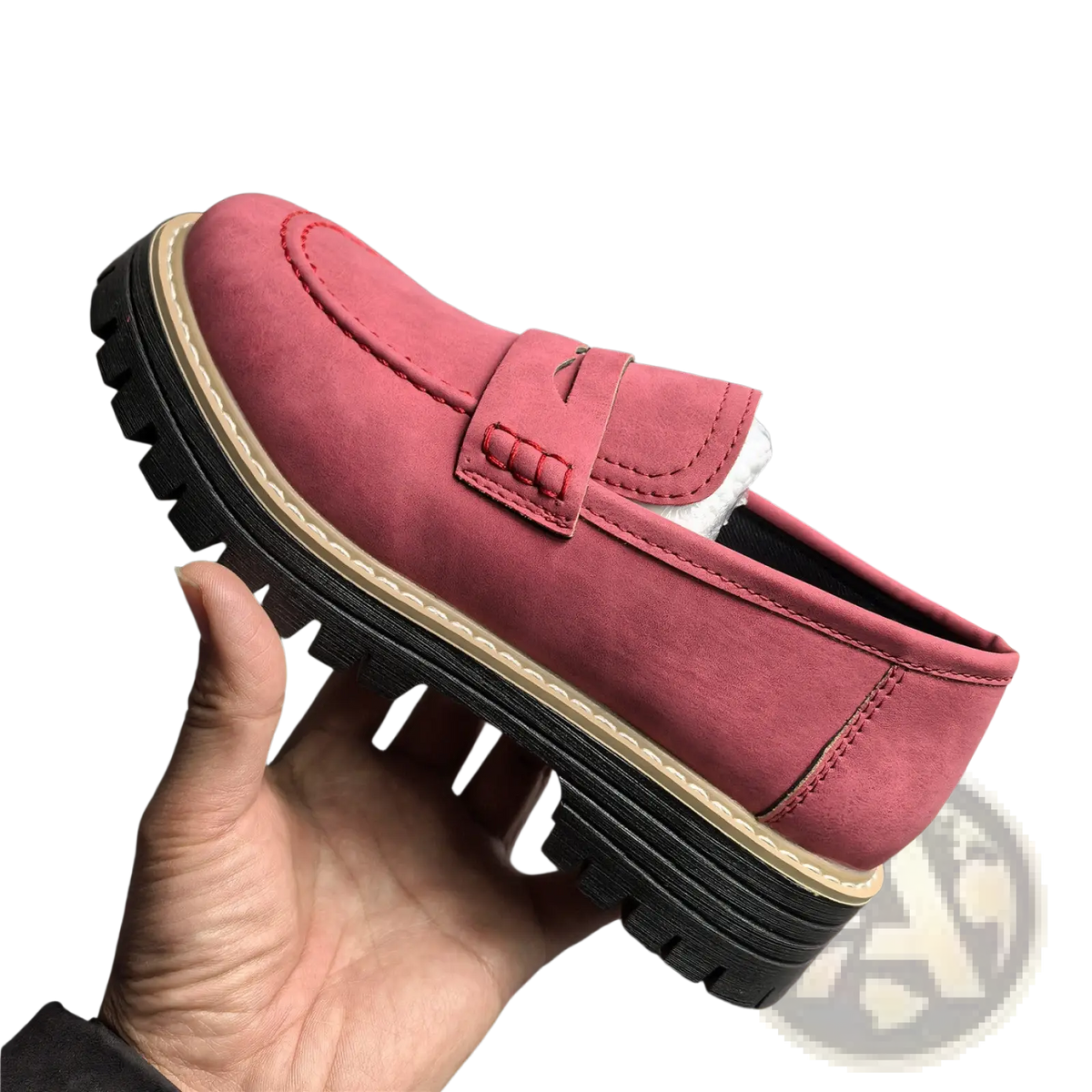 Women's Platform Suede Loafers Casual Leather Shoes