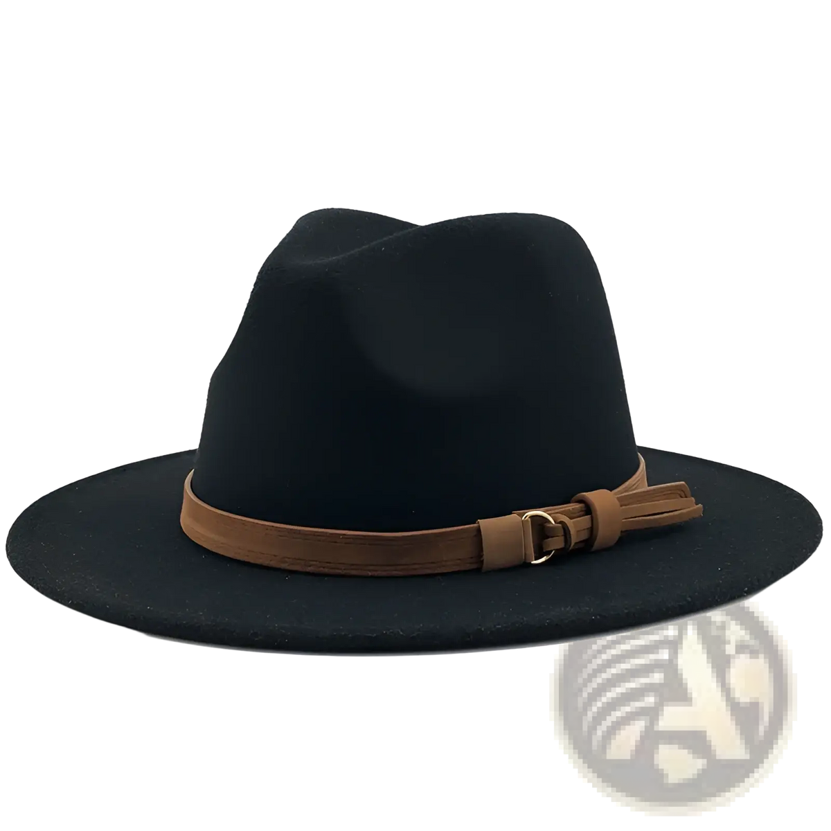 Wool Fedora Hat with Leather Belt