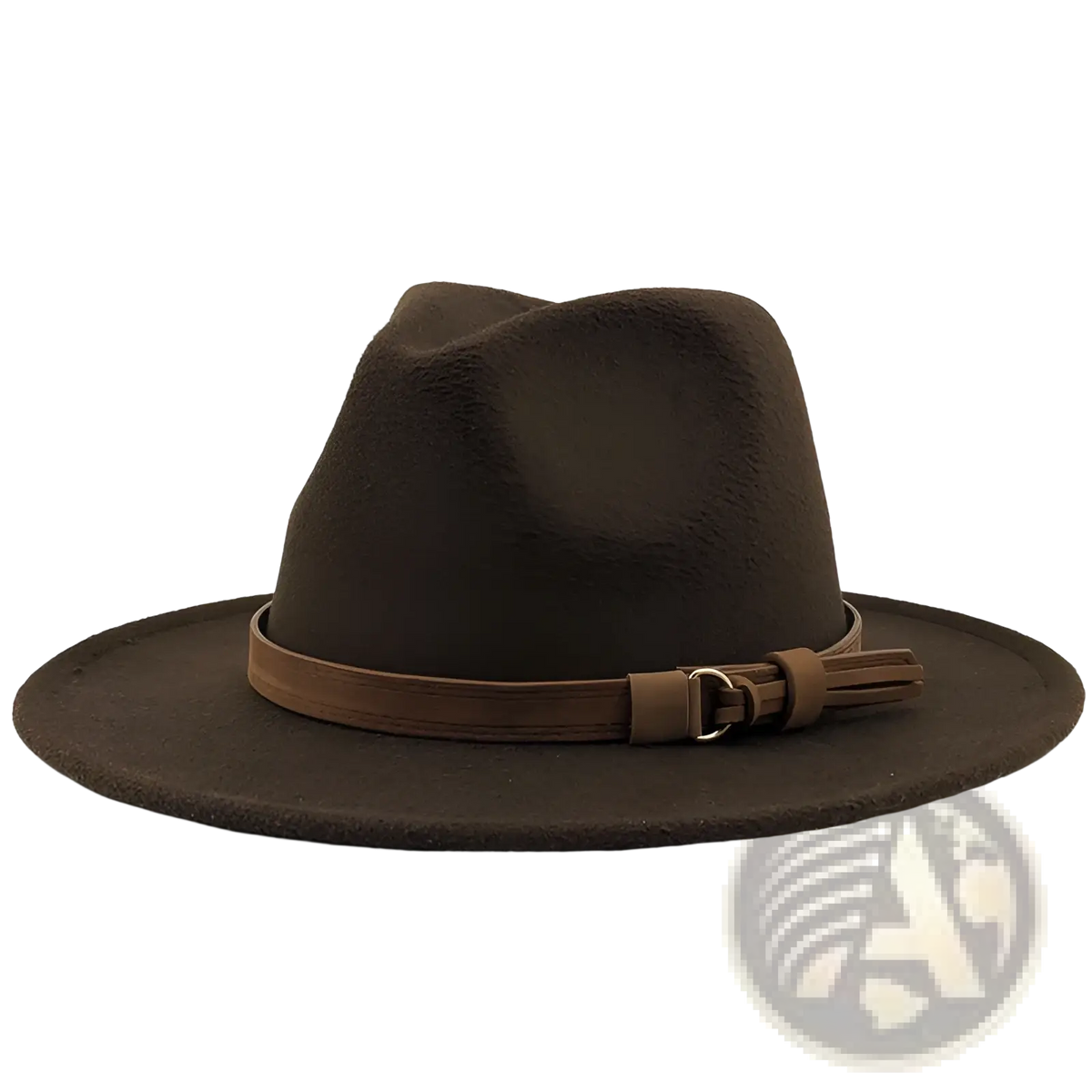Wool Fedora Hat with Leather Belt