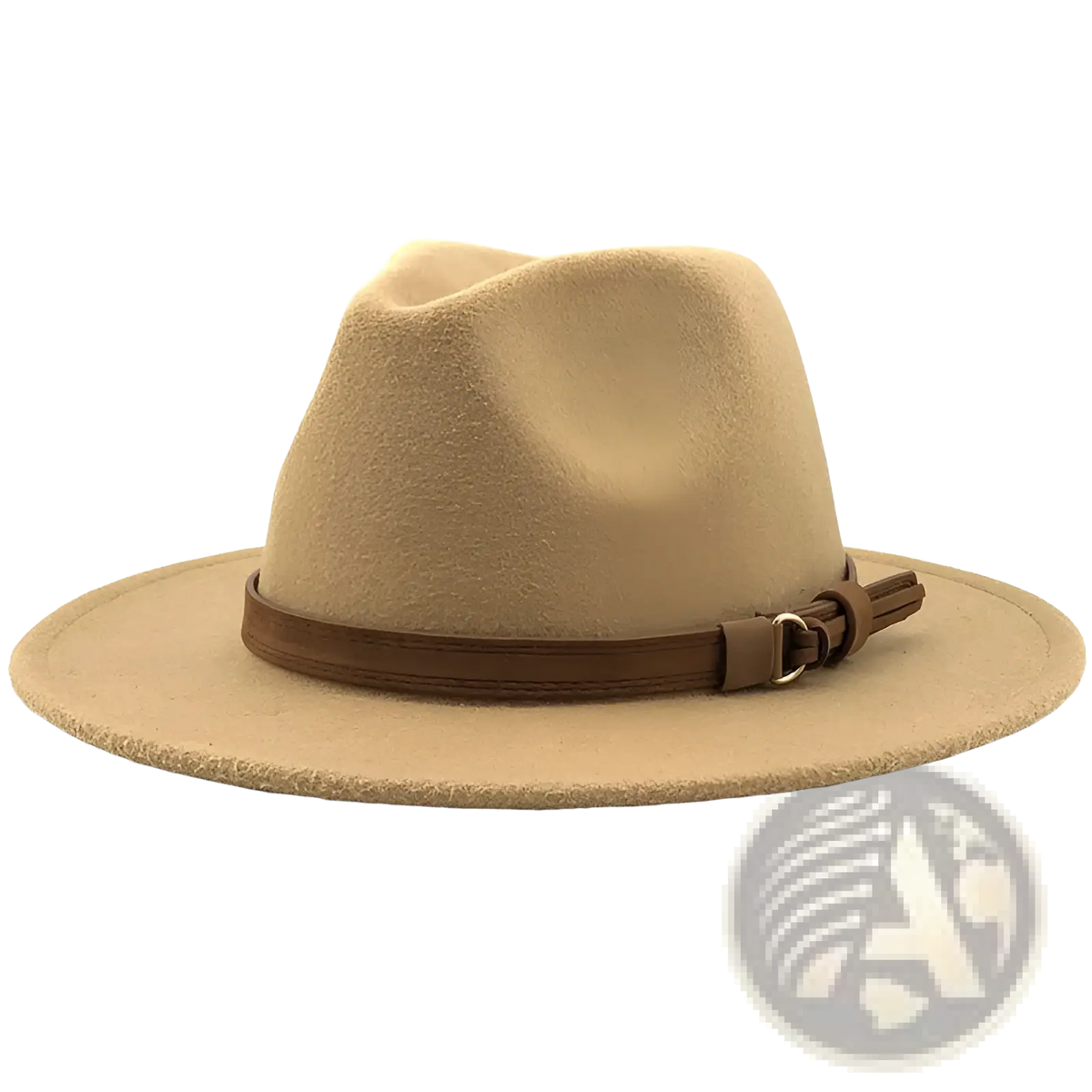 Wool Fedora Hat with Leather Belt