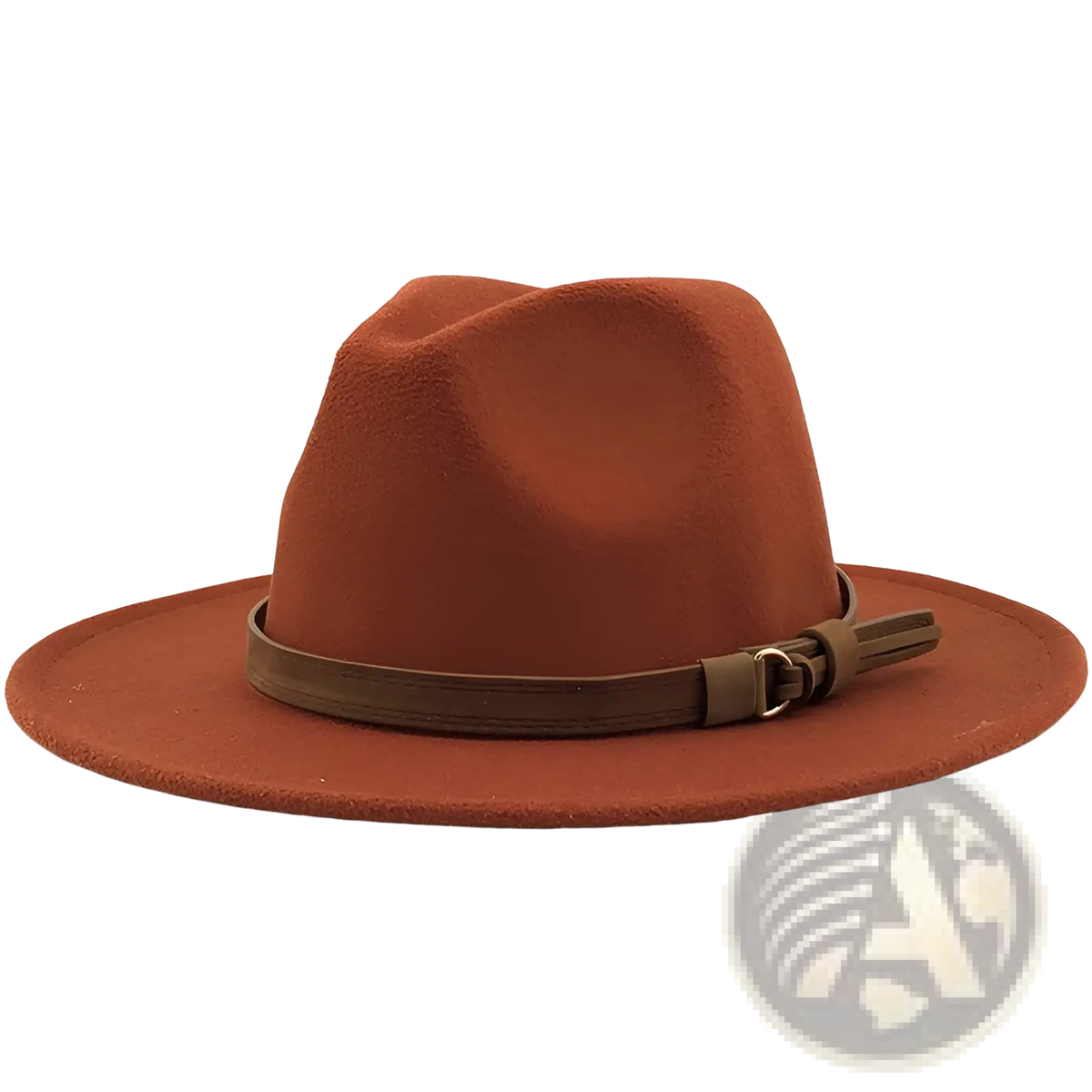 Wool Fedora Hat with Leather Belt