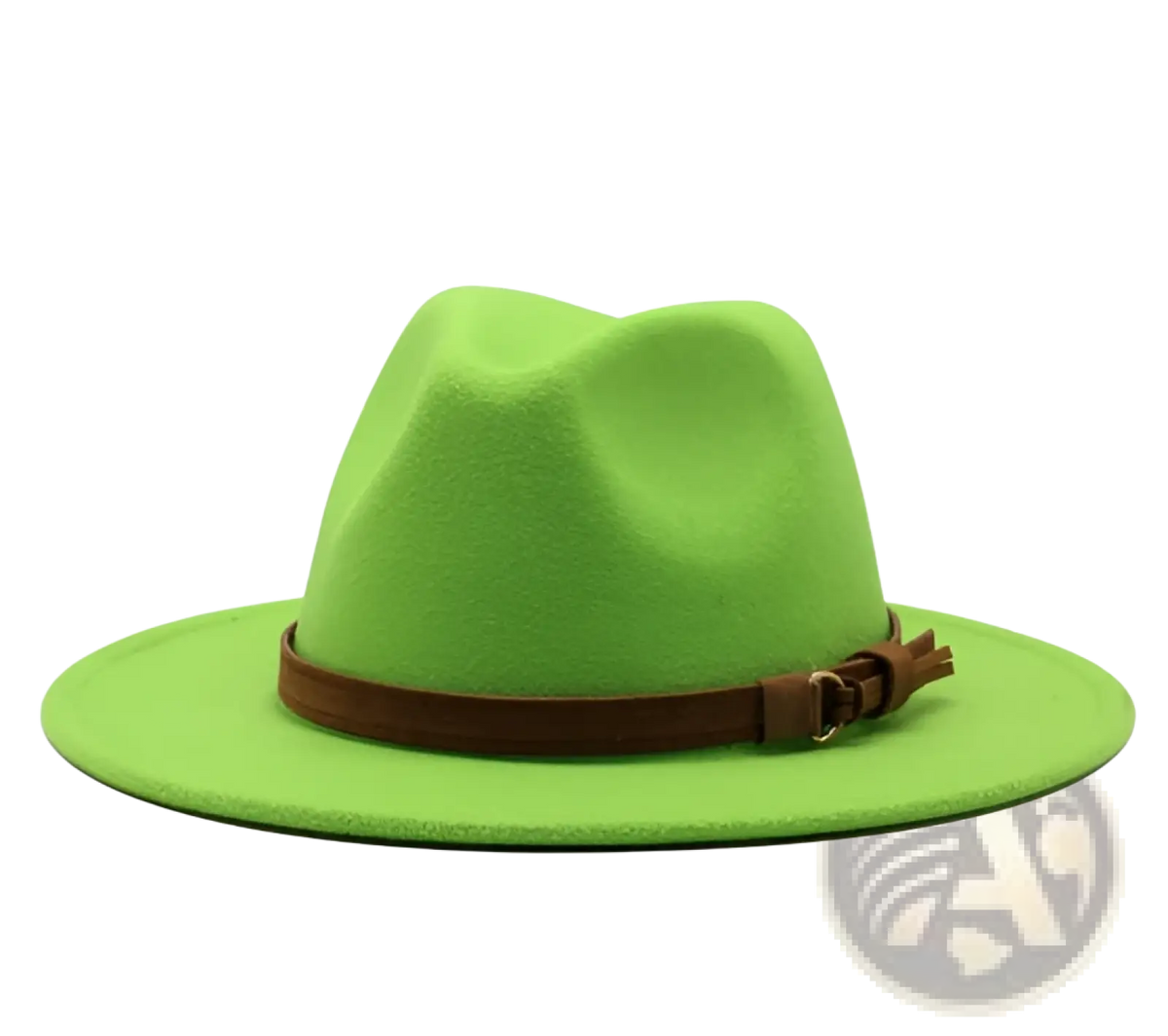 Wool Fedora Hat with Leather Belt