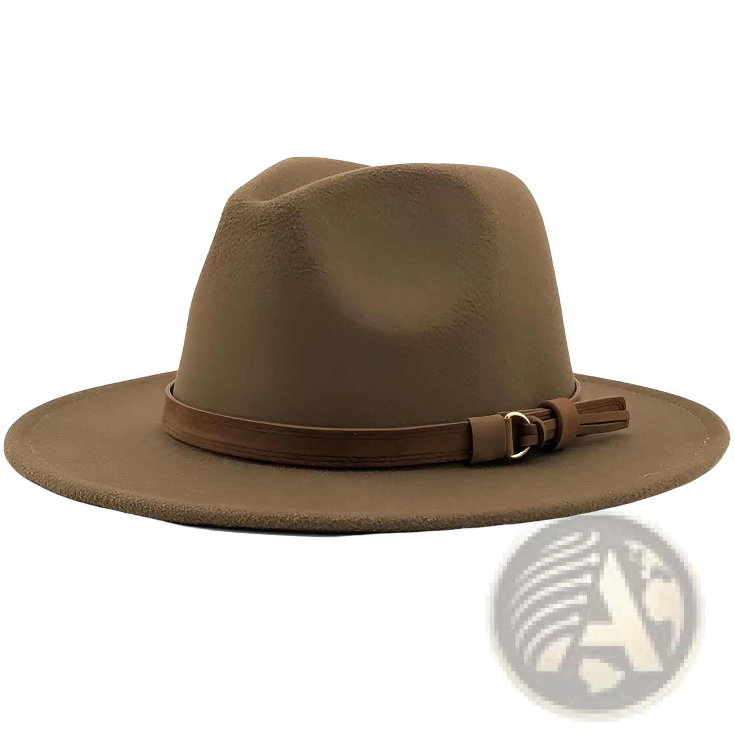 Wool Fedora Hat with Leather Belt