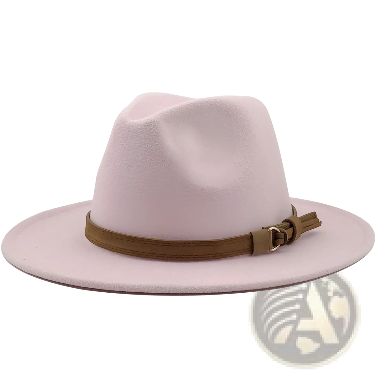 Wool Fedora Hat with Leather Belt