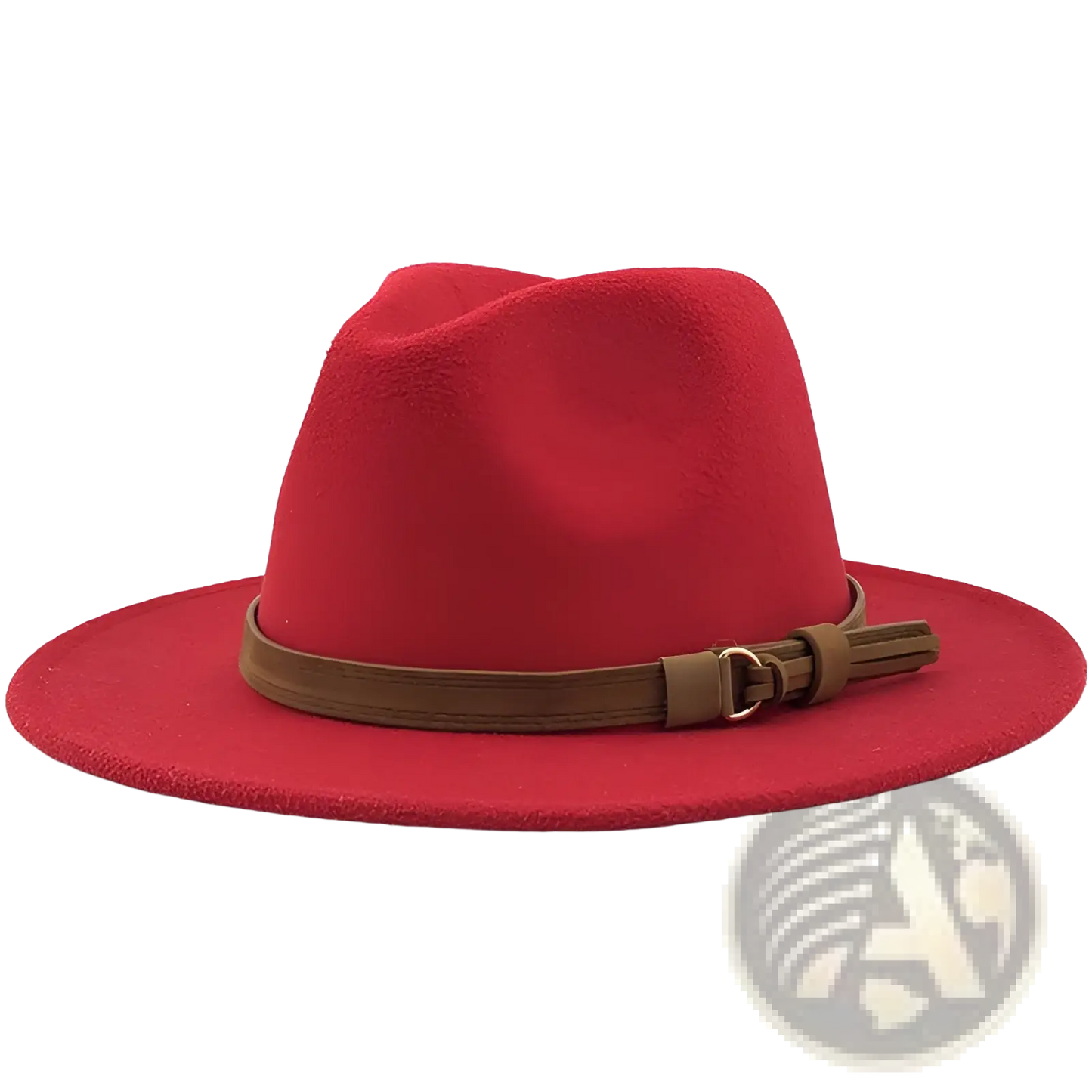 Wool Fedora Hat with Leather Belt