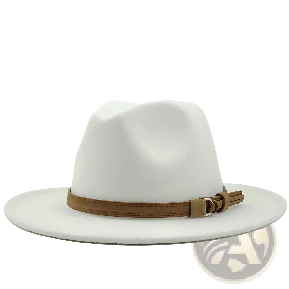 Wool Fedora Hat with Leather Belt