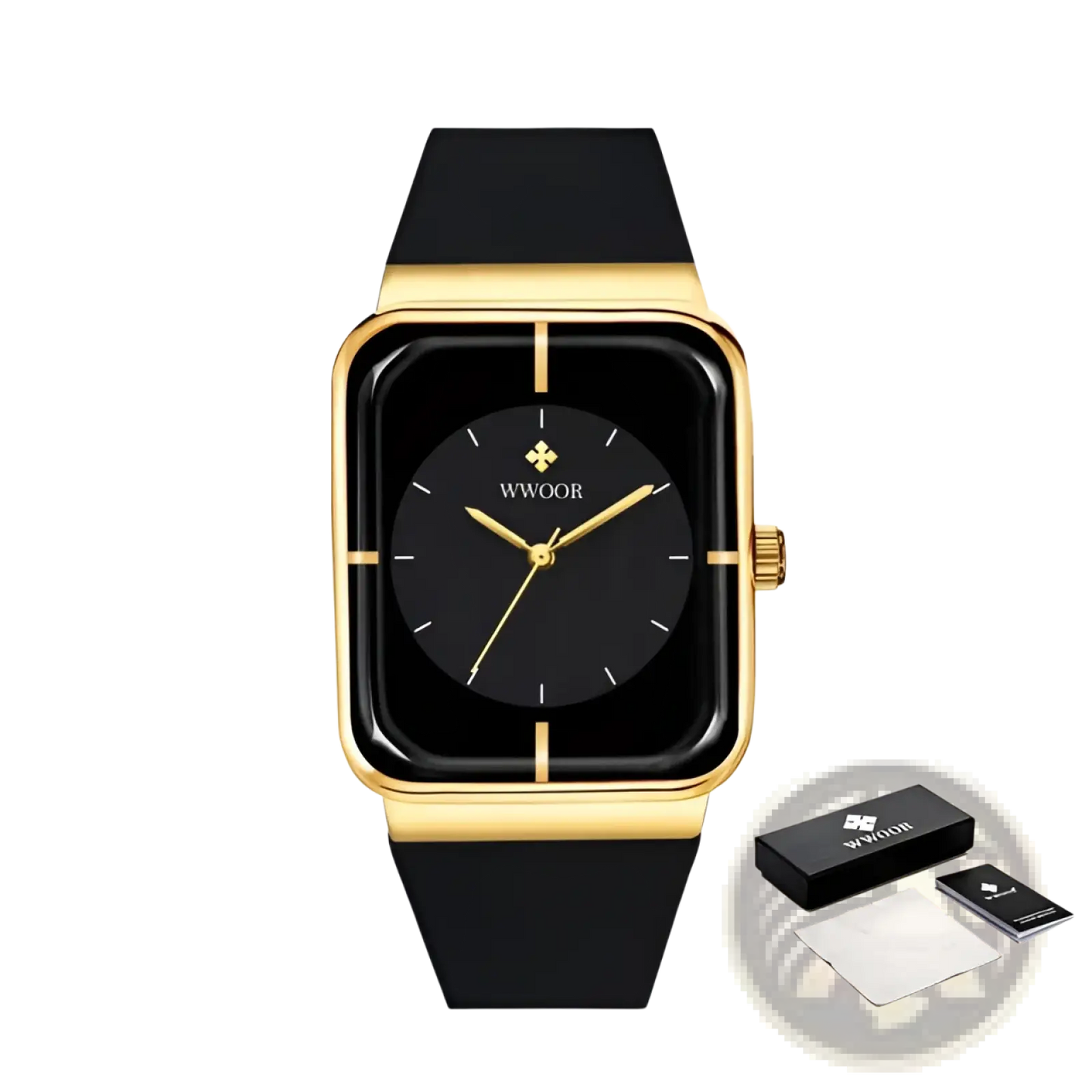 Wwoor Gold Rectangle Quartz Watch
