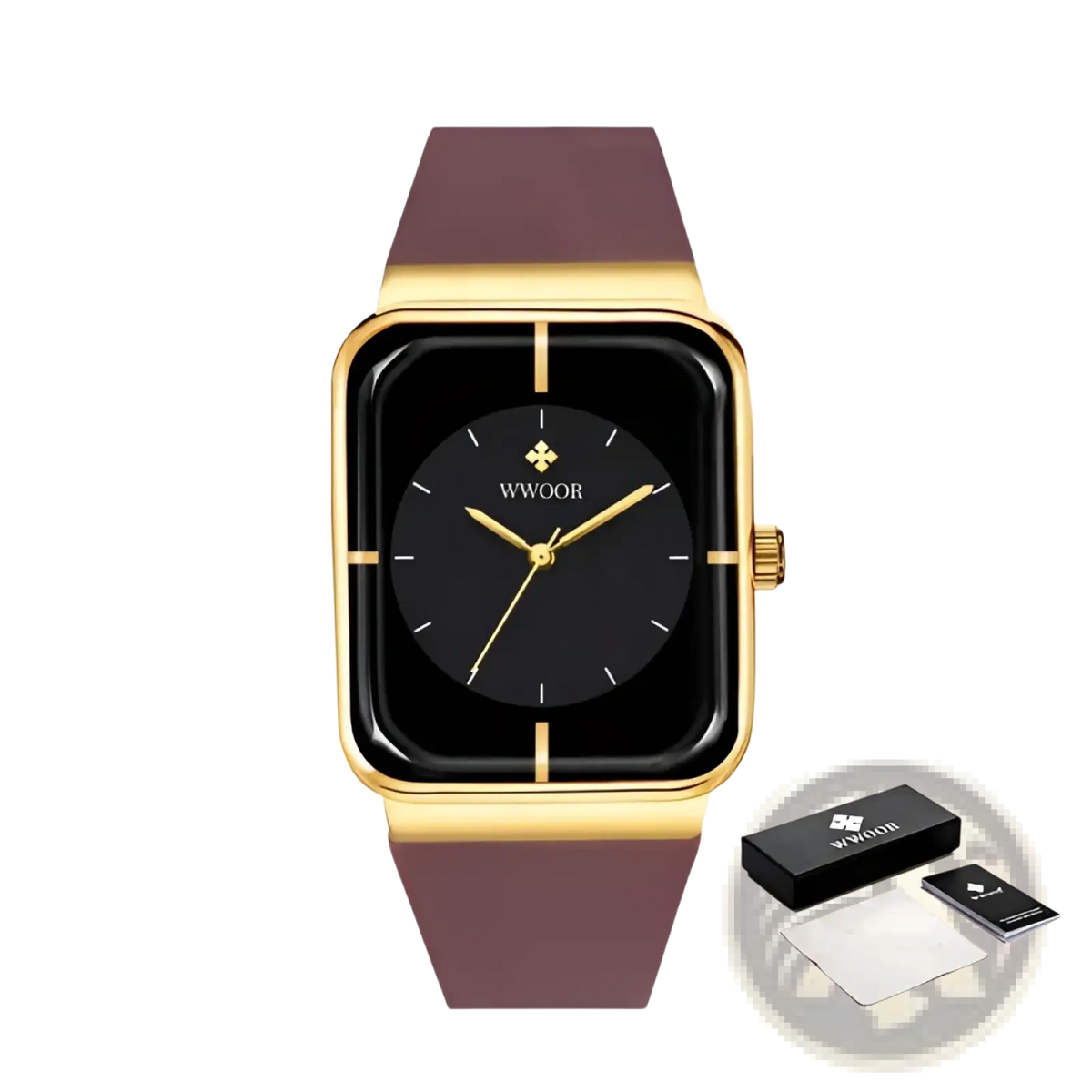 Wwoor Gold Rectangle Quartz Watch