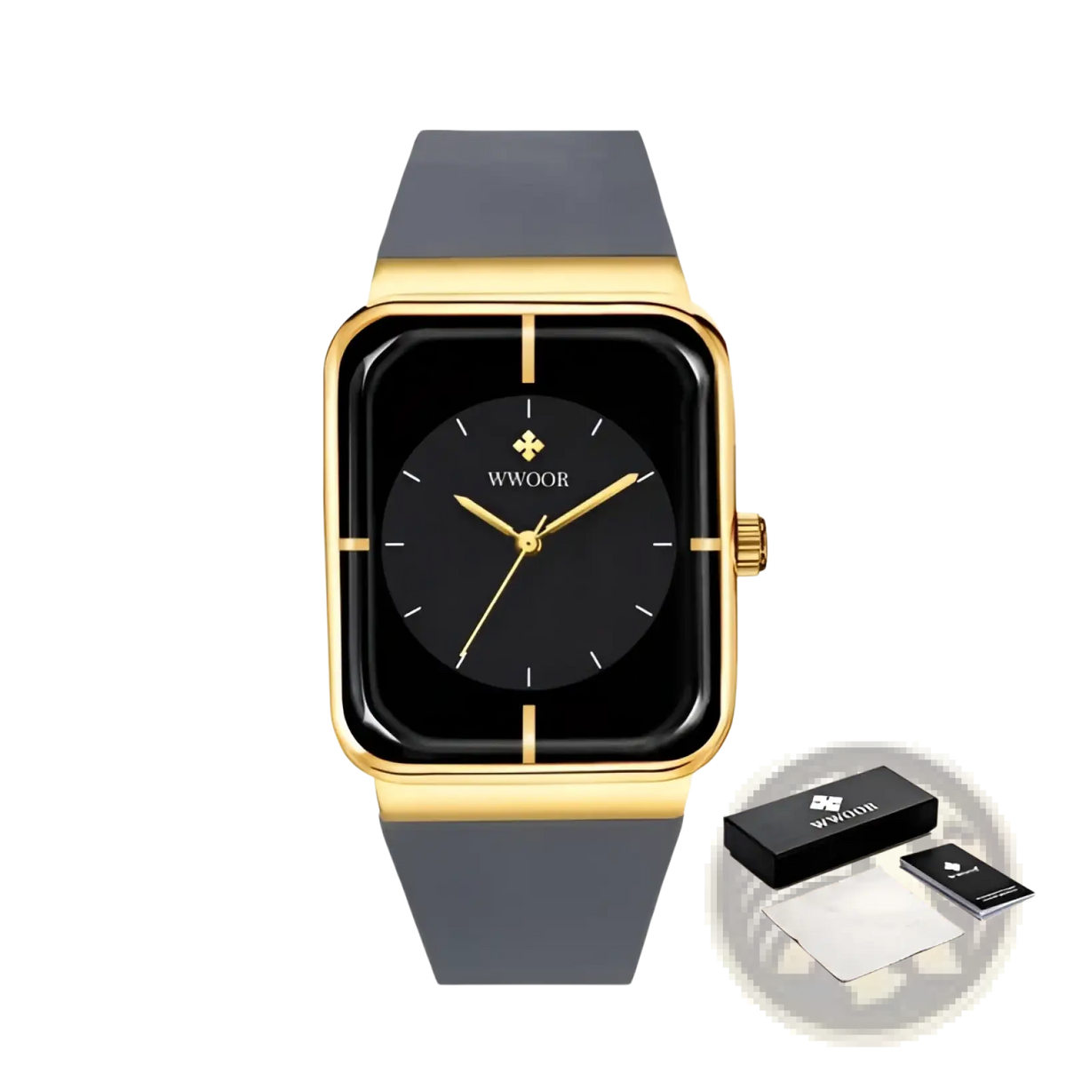 Wwoor Gold Rectangle Quartz Watch