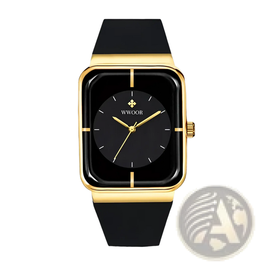 Wwoor Gold Rectangle Quartz Watch